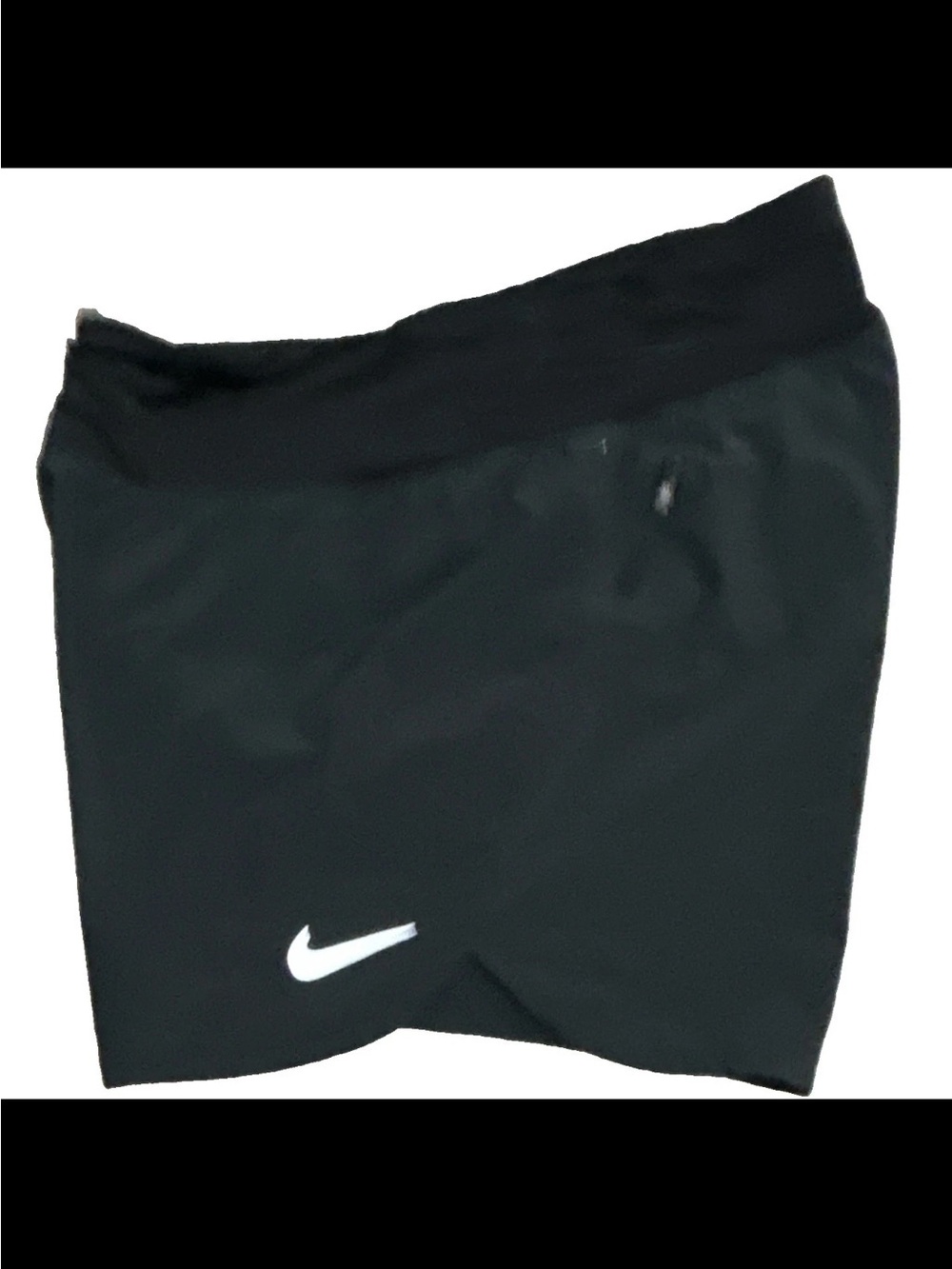 Nike Women’s Black Athletic Shorts with White Swoosh
